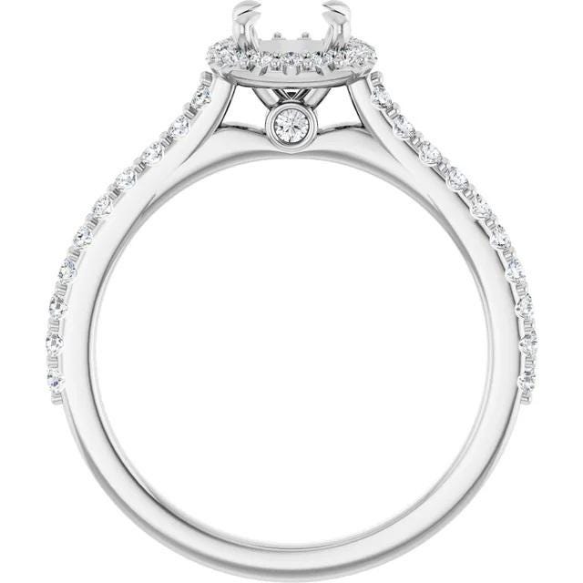 14K White Gold Cushion Lab-Grown Diamond Halo Engagement Ring (3/8 CTW)