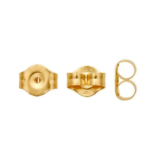 14K Yellow Gold  Round Snap-Set Post Earring Mounting, choose your setting size, sold in pairs
