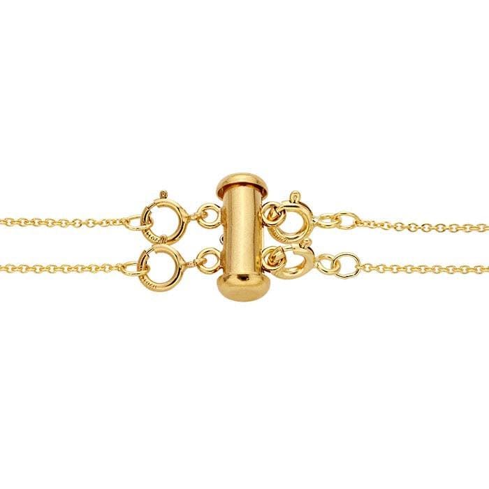 14/20 Yellow Gold-Filled Layering Clasp with Spring Rings for 2 or 3 strands,
