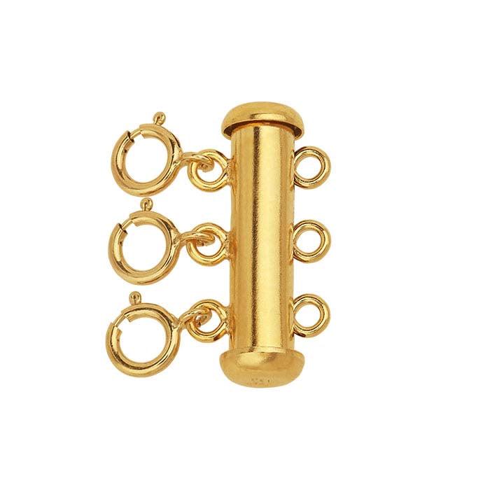 14/20 Yellow Gold-Filled Layering Clasp with Spring Rings for 2 or 3 strands,