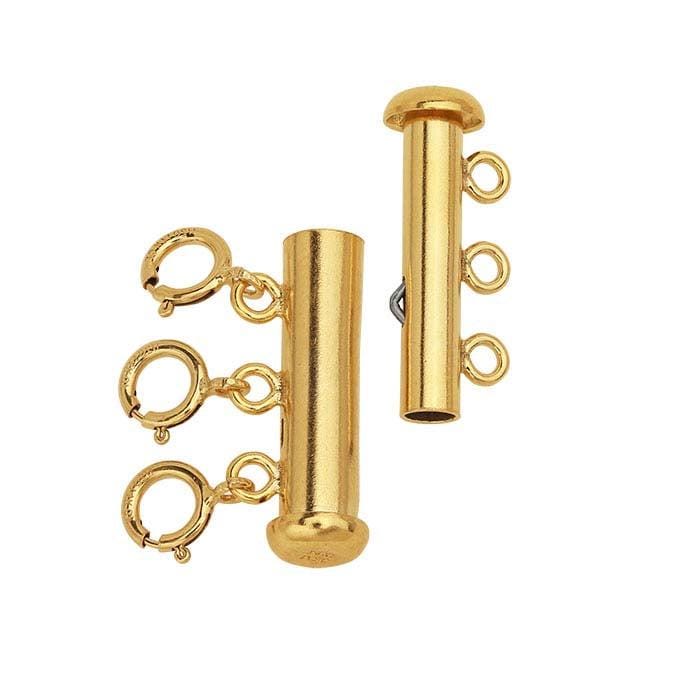 14/20 Yellow Gold-Filled Layering Clasp with Spring Rings for 2 or 3 strands,