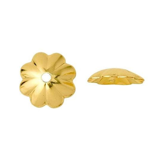 14k Yellow Gold-Filled Flower Bead Cap, sold per 10pcs., choose your size