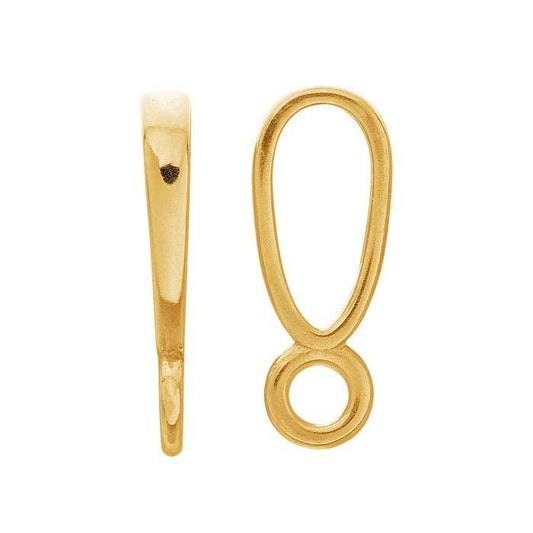 14K Yellow or White Gold Pendant Bail with Ring, choose your style