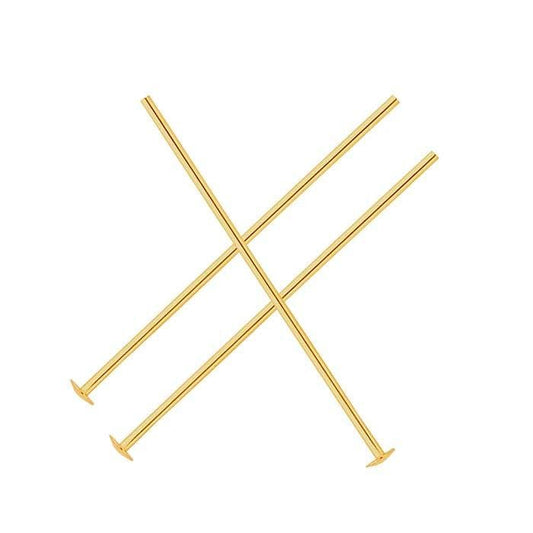 14k Yellow Gold-Filled 21Gauge Domed Head Pin, Hard, choose your length,  sold per 10pcs.