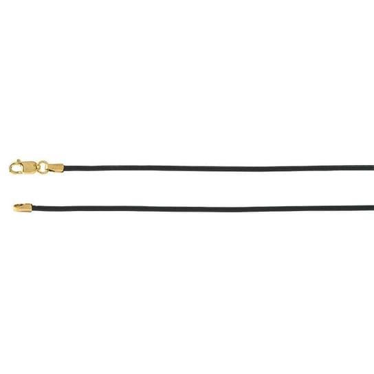 Black Leather 1.5mm/ 2mm Cord Necklace with 14/20 Yellow Gold-Filled Clasp in 16, 18, or 20inch