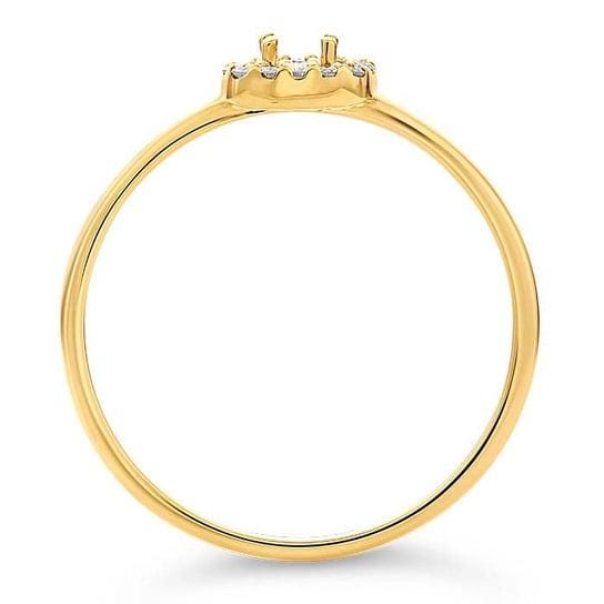 14K Yellow Gold Diamond Halo Engagement Ring Mounting, Sz 7 & 8