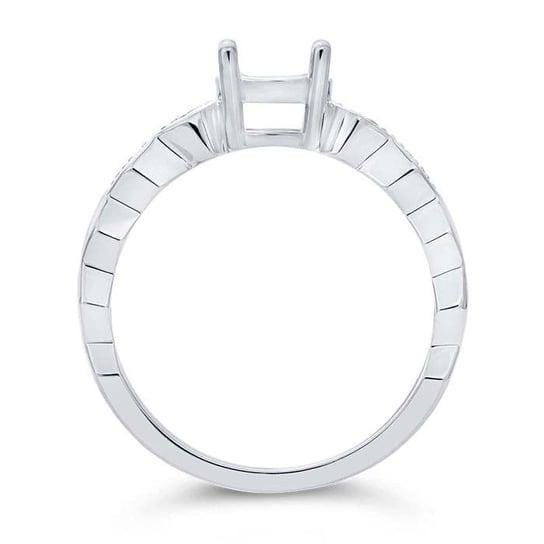 14K Yellow or White Gold 6.5mm Round Semi-Mount Engagement Ring Mounting