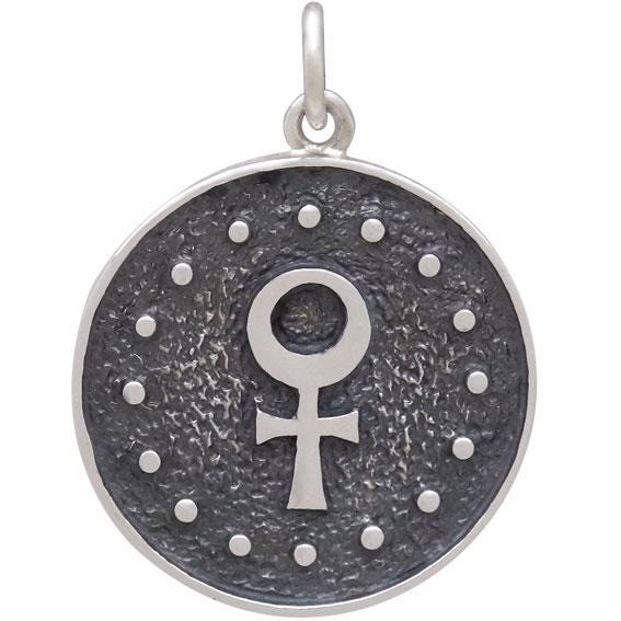 Sterling Silver Astrology Taurus Pendant 24x18mm
