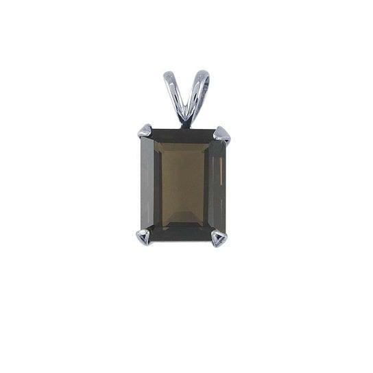 Sterling silver  octagon / emerald readyset pendant mounting, 4-prong