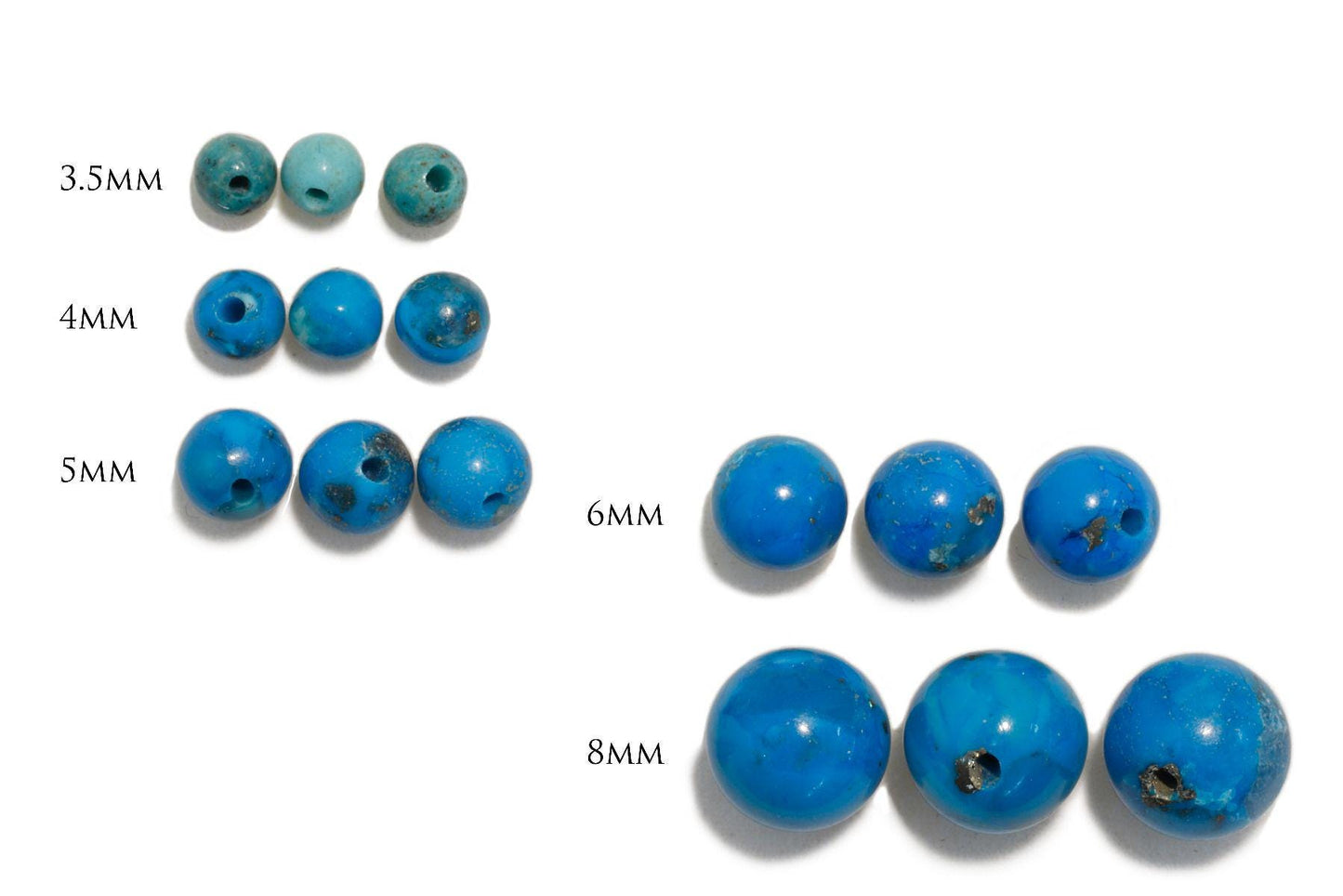 Turquoise half-drilled beads, select your size. sold as single bead.