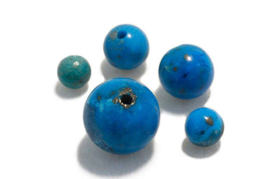 Turquoise half-drilled beads, select your size. sold as single bead.