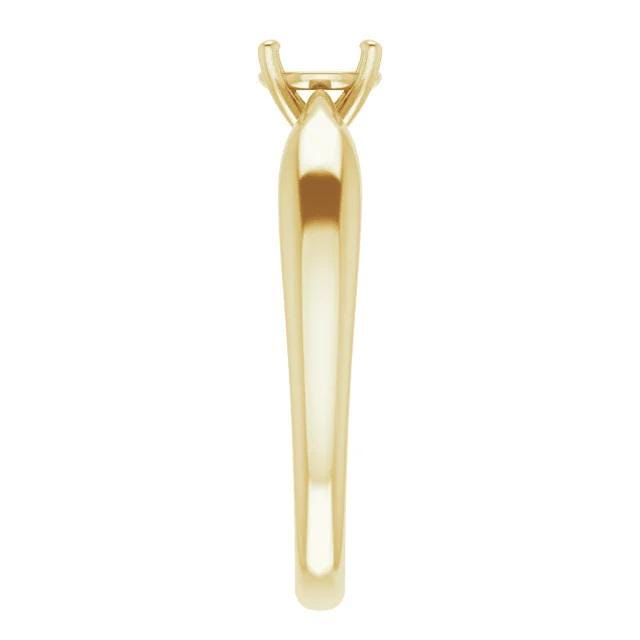 14K White or Yellow  6.5 mm Round Solitaire Engagement Ring Mounting, also available as custom size