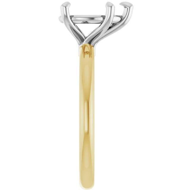 14K Yellow/White 10x7 mm Pear Solitaire Engagement Ring Mounting