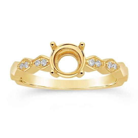 14K Yellow or White Gold 6.5mm Round Semi-Mount Engagement Ring Mounting