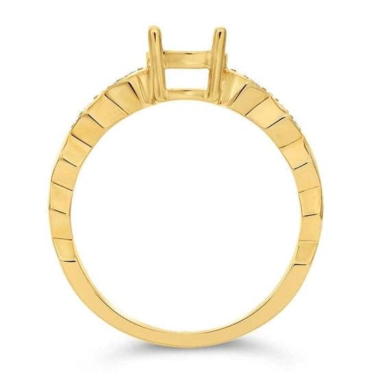 14K Yellow or White Gold 6.5mm Round Semi-Mount Engagement Ring Mounting