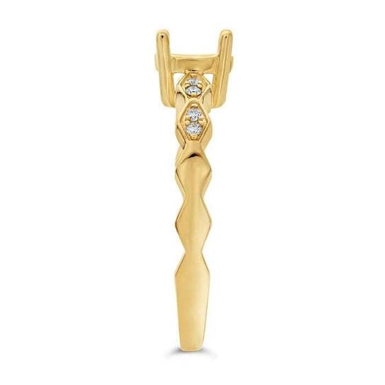 14K Yellow or White Gold 6.5mm Round Semi-Mount Engagement Ring Mounting