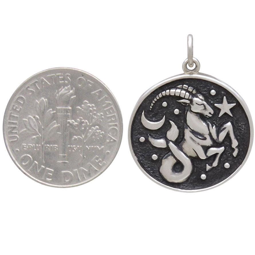 Sterling Silver Ancient Coin Charm -Phoenix 22x20mm