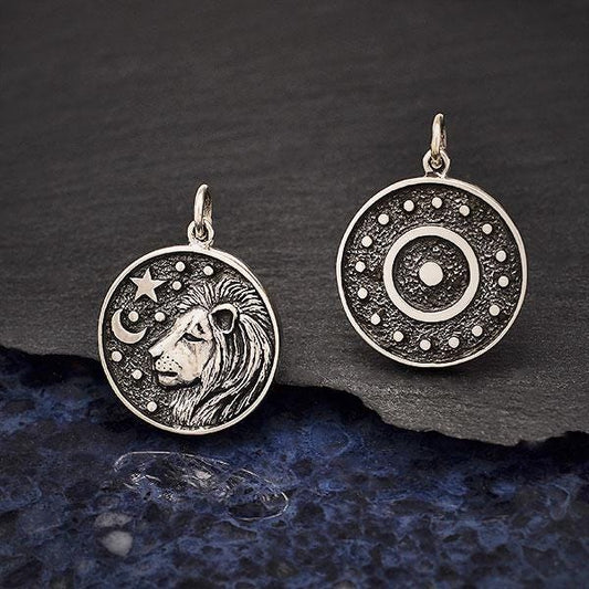 Sterling Silver Astrology Leo Pendant 24x18mm