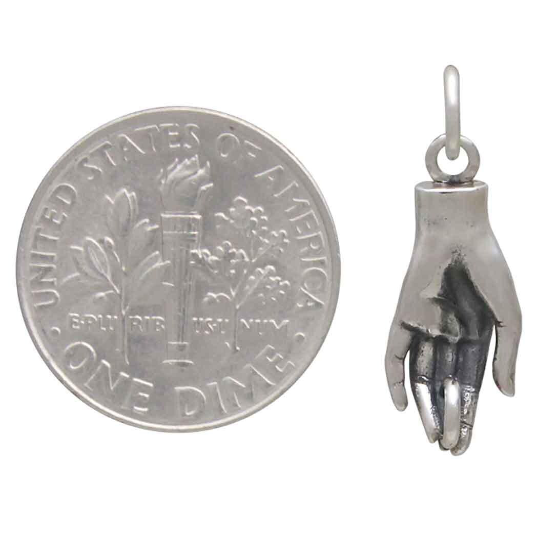 Left or Right Hand with Hidden Loop Charm 21x7mm, you choose.