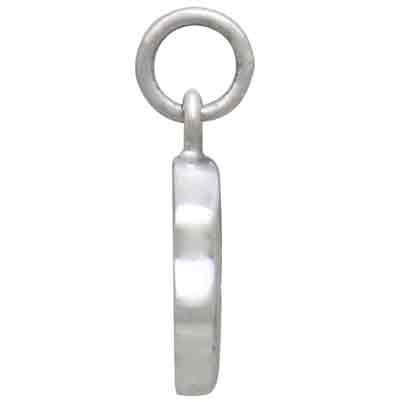 Sterling Silver Wax Seal Charm with Bronze Fire 22x15mm