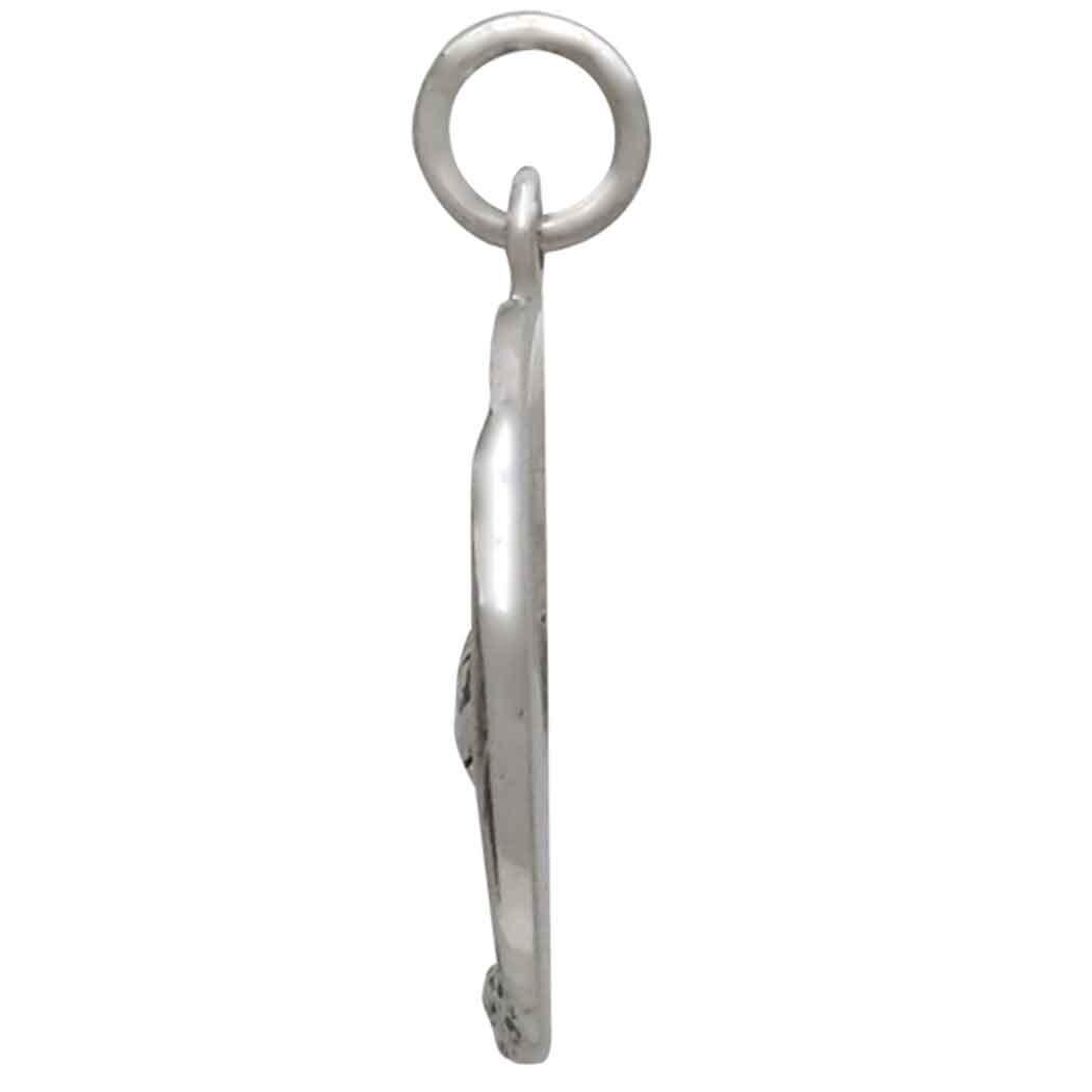 Sterling Silver Trout in Stream Pendant 22x25mm
