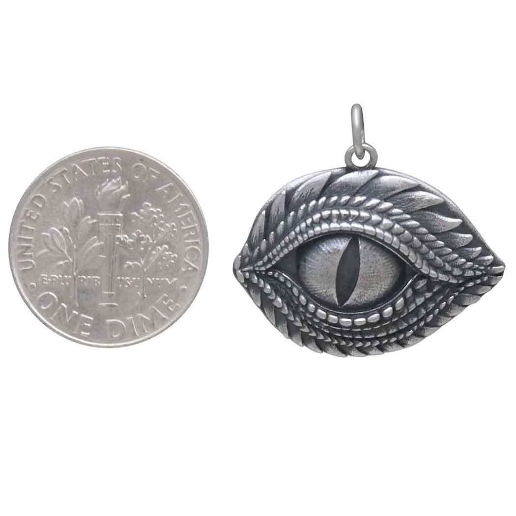 Sterling Silver Dragon Eye Pendant 24x24mm