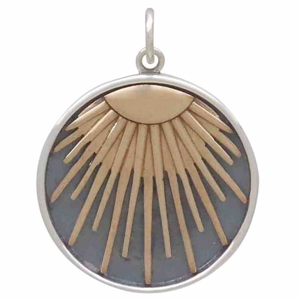 Mixed Metal Sunray Pendant 25x20mm