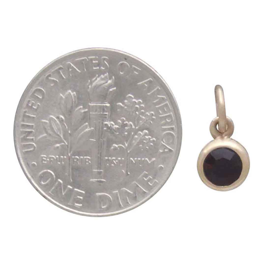 Bronze January Birthstone Charm 11x6mm