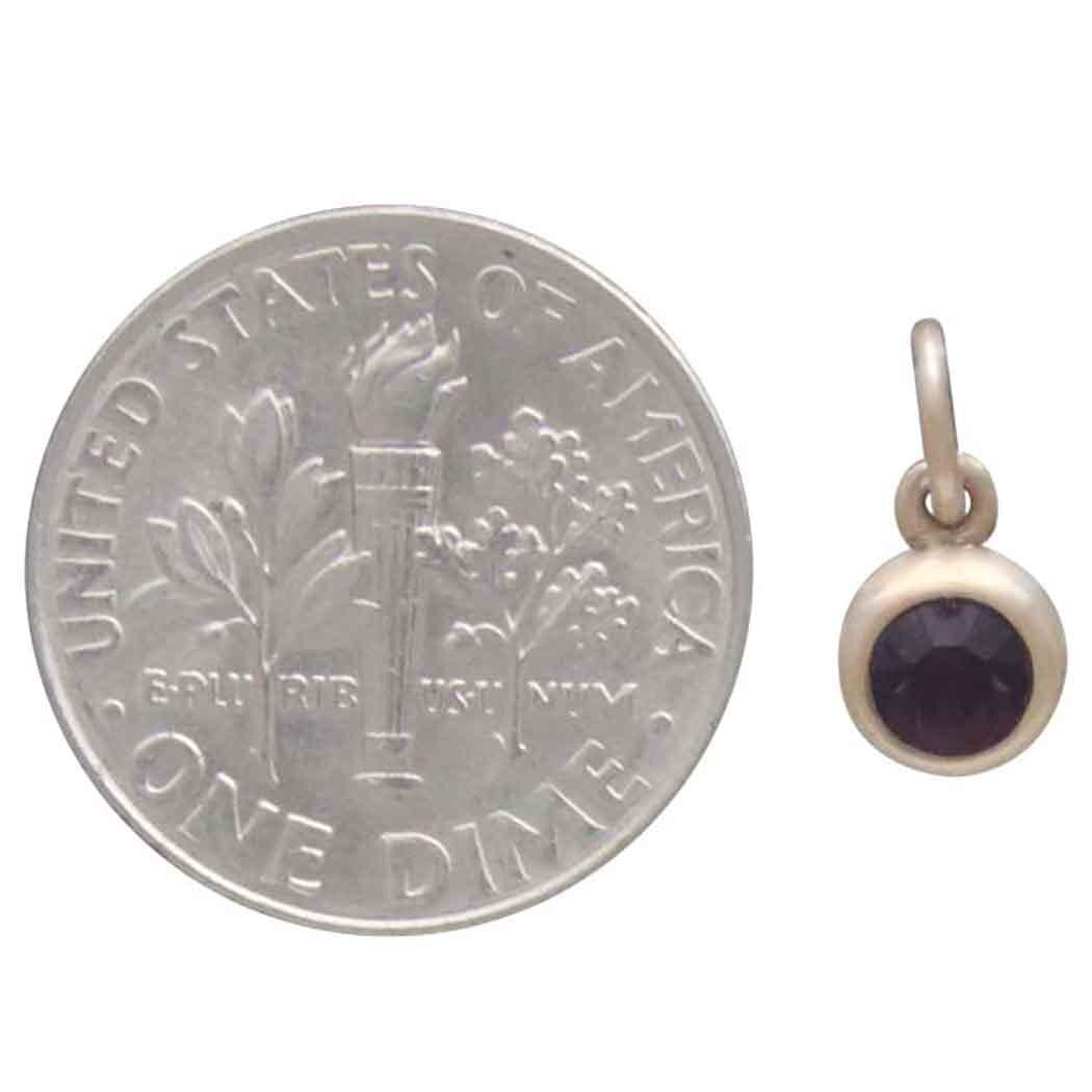 Bronze February Birthstone Charm 11x6mm