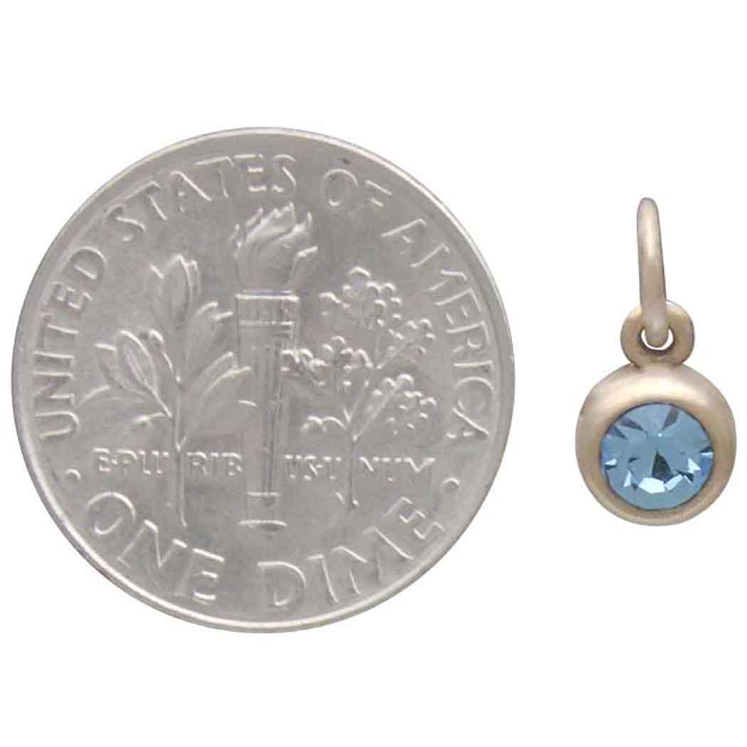 Bronze December Birthstone Charm 11x6mm