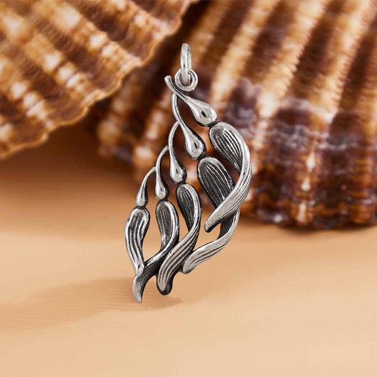 Sterling Silver Kelp Pendant 31x13mm