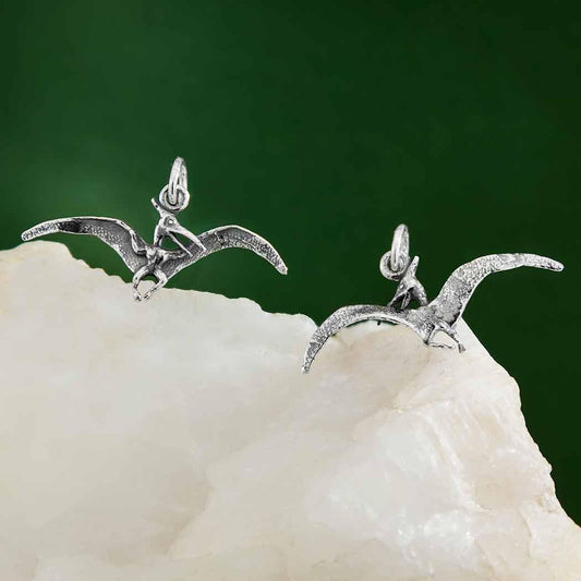 Sterling Silver Pterodactyl Dinosaur Charm 13x25mm