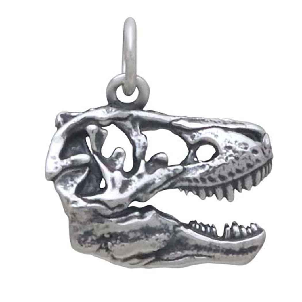 Sterling Silver T-Rex Skull Charm 18x8mm