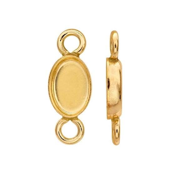 14k Gold-Filled Oval Cabochon Link Component Mounting, Bezel Center Mounting, choose your size,