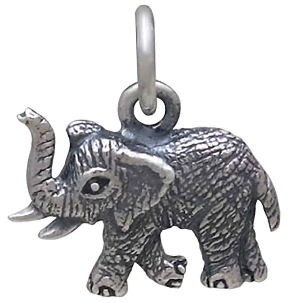 Sterling Silver Tiny Elephant Charm 14x12mm