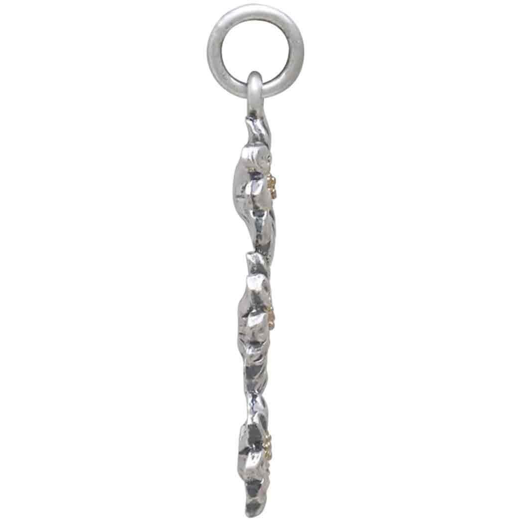 Mixed Metal Daisy Cluster Charm 27x12mm