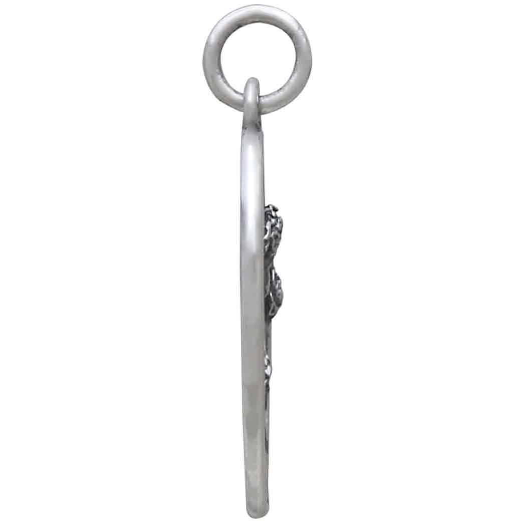 Silver Carnation Charm - January Birthflower 25x13mm