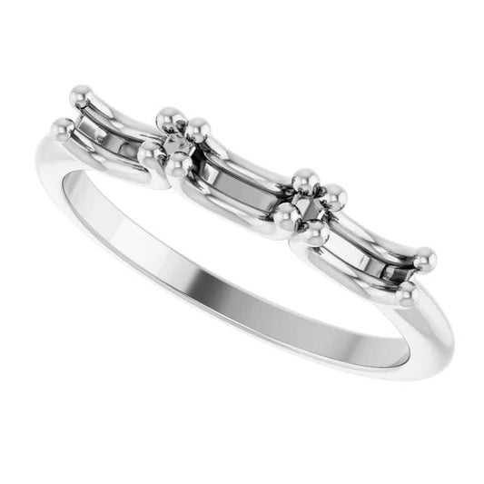 Stackable oval ring mounting in Sterling Silver or 14k Gold