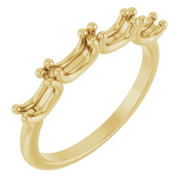 Stackable oval ring mounting in Sterling Silver or 14k Gold