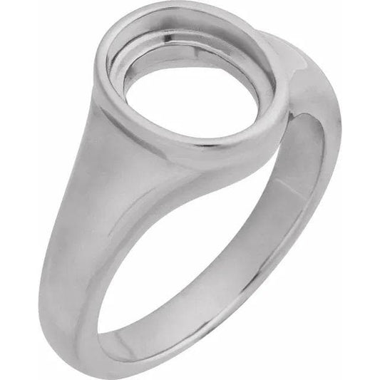 Oval Bezel-Set Ring Mounting: Sterling Silver or Gold
