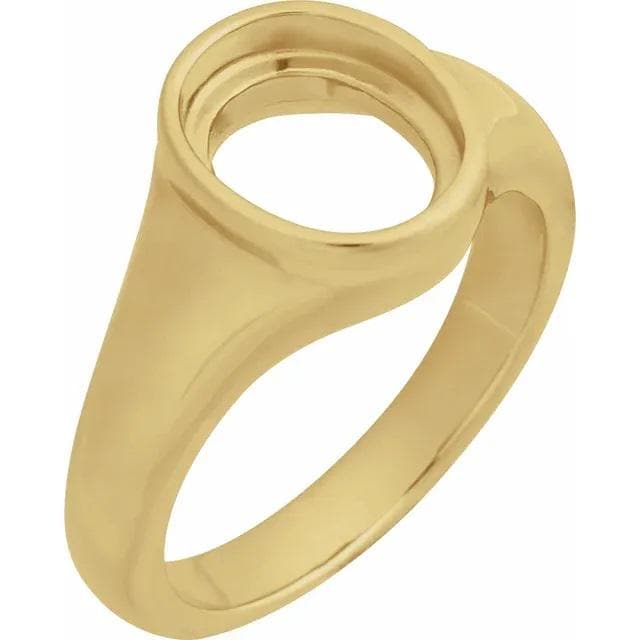 Oval Bezel-Set Ring Mounting: Sterling Silver or Gold