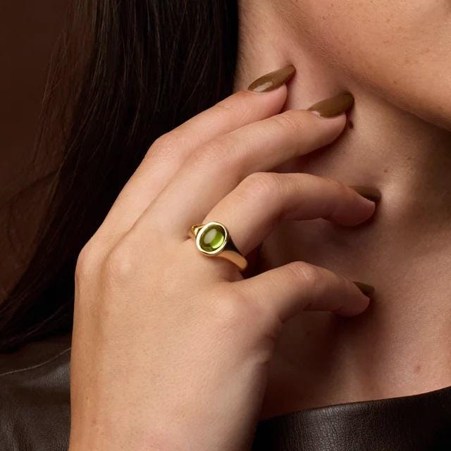 Oval Bezel-Set Ring Mounting: Sterling Silver or Gold