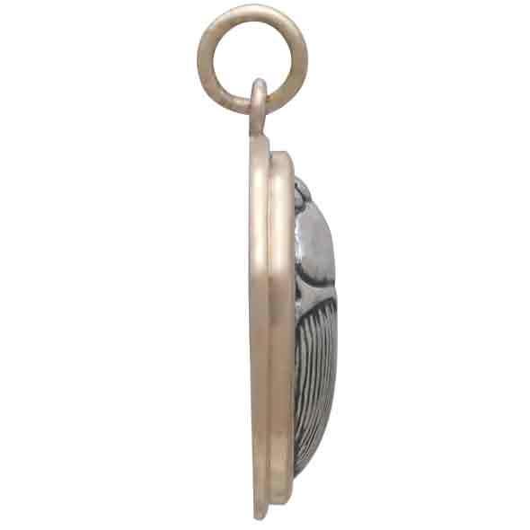 Sterling Silver Scarab Pendant Set in Bronze