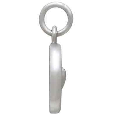 Sterling Silver Wax Seal Heart Charm 16x10mm