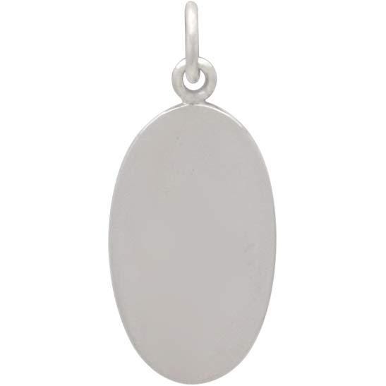 Sterling Silver Oval Snake Pendant 24x10mm