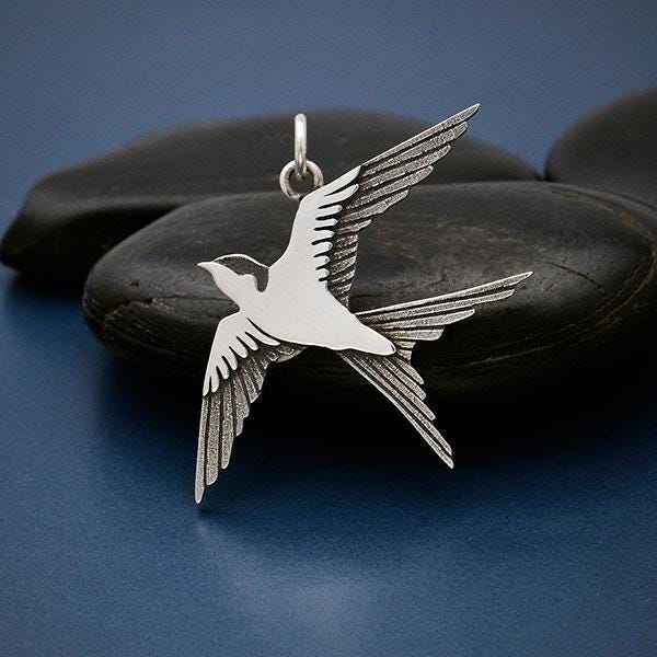 Sterling Silver Swallow Pendant