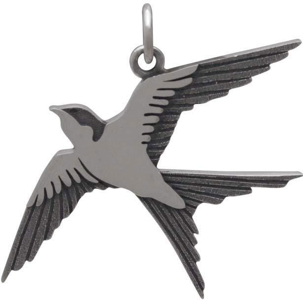 Sterling Silver Swallow Pendant