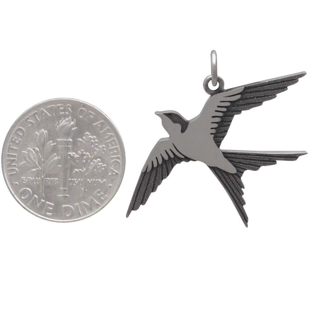 Sterling Silver Swallow Pendant