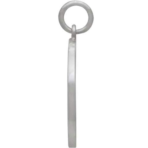 Sterling Silver Cabin Charm with Trees and Moon 21x15mm