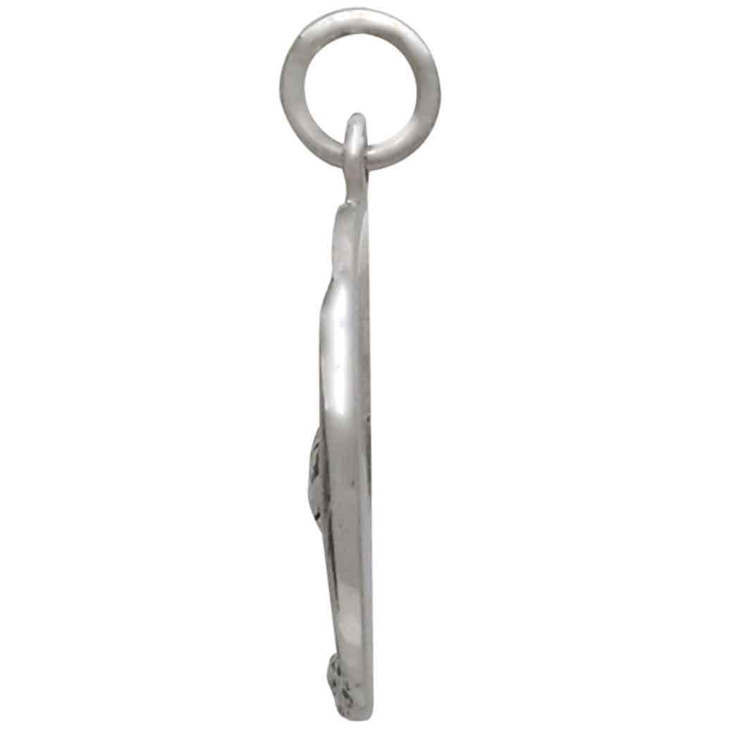 Sterling Silver Trout in Stream Pendant 22x25mm